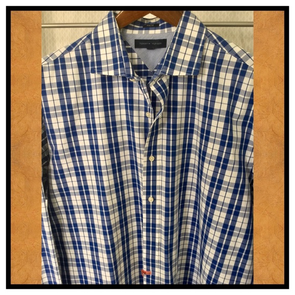 Tommy Hilfiger plaid casual career shirt 17 tall - Picture 2 of 4